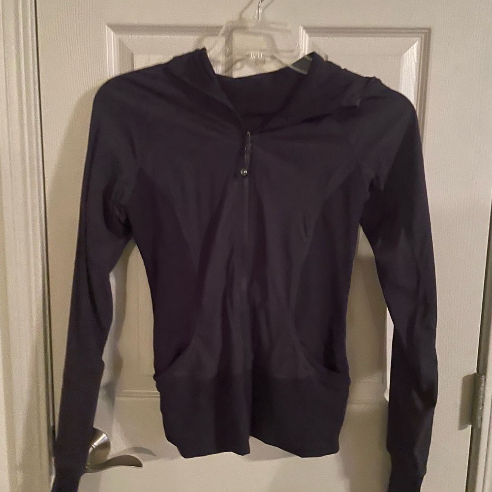 Lululemon Athletica Reversible Hooded full-zip Jacket- Navy Blue